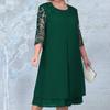 Plus Size Summer Dress Elegant Embroidery Chiffon Prom Formal Party Dresses for Chubby Women Loose Ladies Church Dress