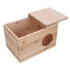 Natural Safety Wood Pets Animal Chinchilla Squirrel Mating Breeding Box Nesting House Cage