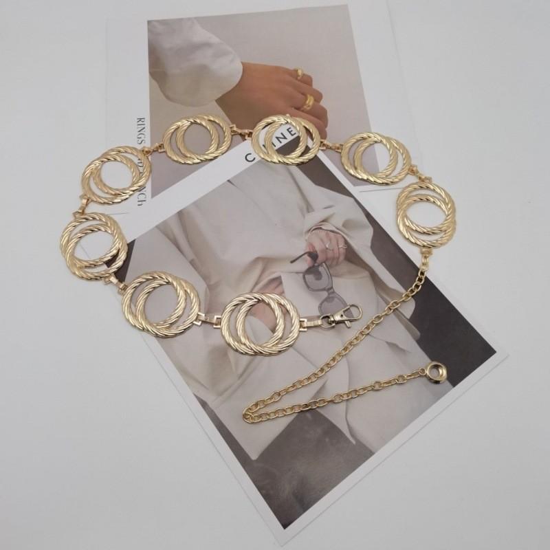 Стильная 2024 Корейская Мода Женская Двойная Цепочка на Талию из Металла