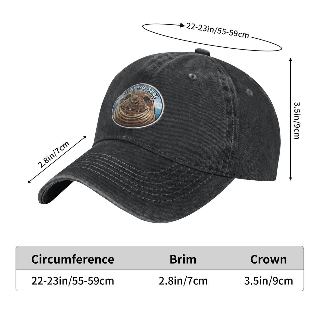 Washed Baseball Cap Neal the Seal Summer Trucker Hat For Unisex-Teens Trendy Hiking Fishing Sun Snapback Cap