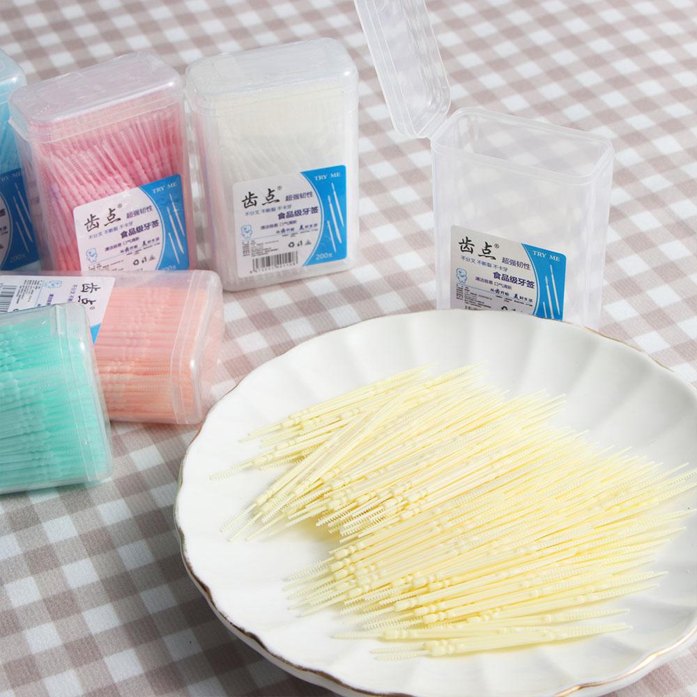 Food Residue Soft PP Double-head Interdental Brush Dental Floss Pick Toothpick Brush Oral Care