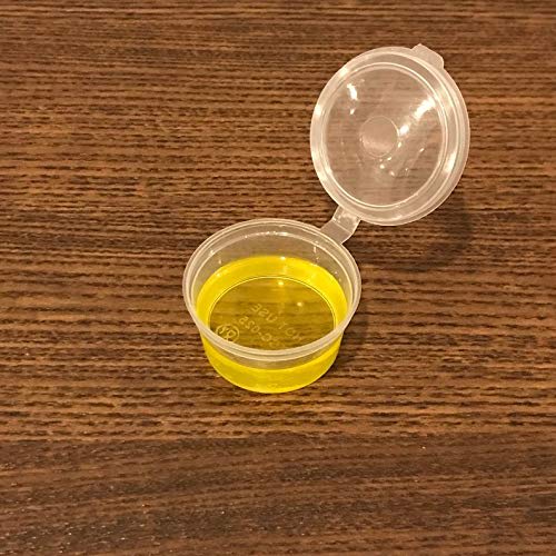 Leak-Resistant Takeout Containers, 1 Oz (25ml), PP, 50-Count, with Snap-Closing Hinged Lids, for Sauces and Condiments, Disposable, Takeaway