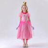 Cosplay Halloween Peach Princess Dress Kids Dress Cartoon Game Girls Cosplay Pink Dress