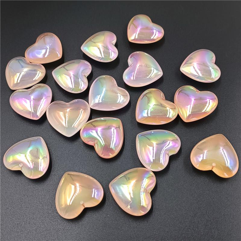 Креативные светящиеся ювелирные аксессуары, свободные бусины желейного цвета, модное ожерелье, персиковое сердце, браслет «сделай сам», материалы ручной работы, Aurora Dazzle 5 шт.