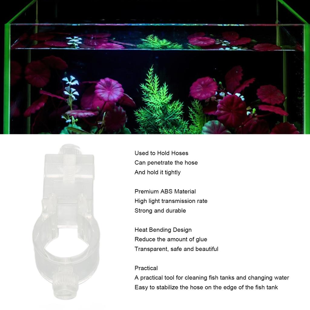 Aquarium Hose Clamp Transparent Split Type Plastic Water Pipe Fixing Clip for Fish