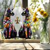 Black Cat Sun Catcher 2D Acrylic Hanging Decoration Stained Glass Style Multicolor Cat Decoration for Room Window Balcony
