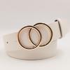 Креативный женский золотой ремень с двойной круглой пряжкой, универсальный модный ремень для джинсов и повседневных брюк для женщин