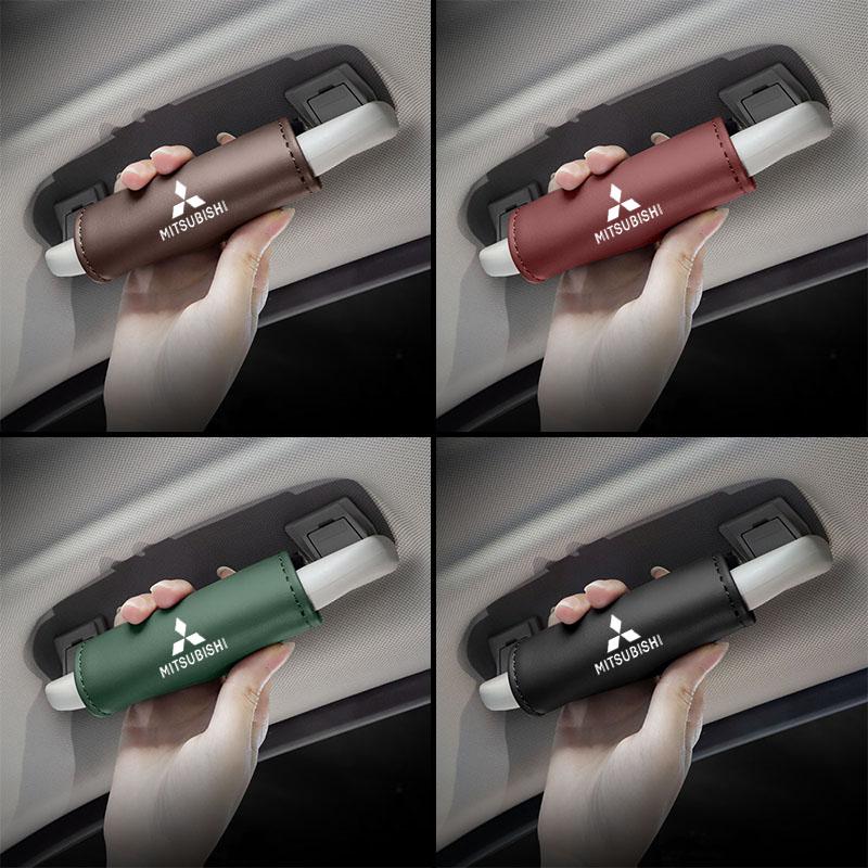 1Pcs PU Leather Roof Handle Anti-scratch Protector Case For Mitsubishi Ralliart Outlander Ex Attrage Xpander Mirage Pajero L200