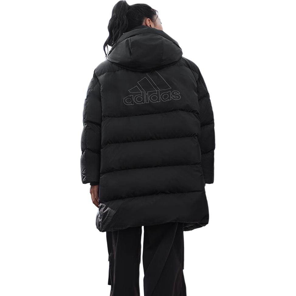 Adidas Длинная спортивная повседневная куртка с капюшоном, ветрозащитная, водонепроницаемая, женская куртка черного цвета IV7556