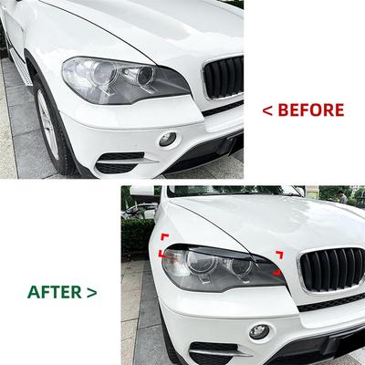Накладки на фары, ресницы, крышки, накладки, глянцево-черные для BMW X5 E70 2008-13