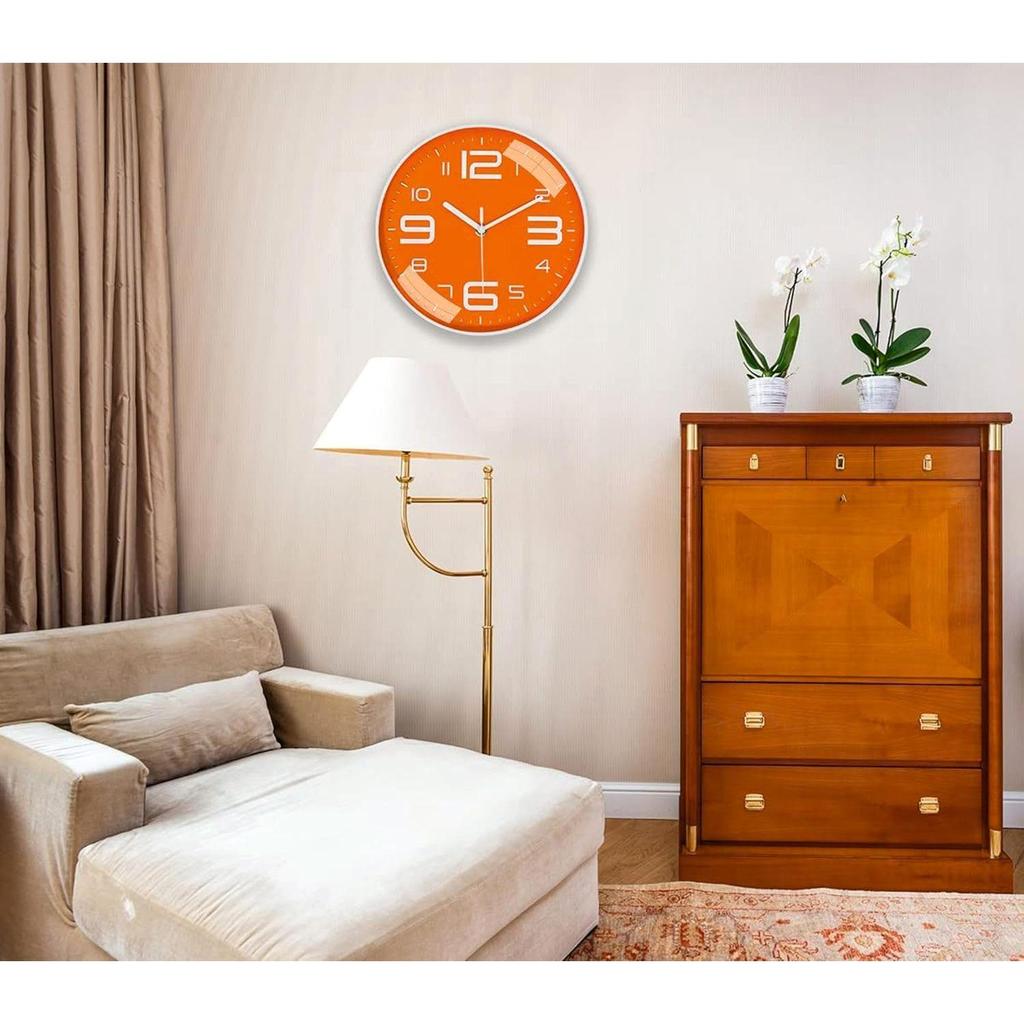 Настенные часы 12" Бесшумные Кварцевые Декоративные Новейшие Настенные часы Бесшумные Классические часы Работающие от батарейки Круглые Легко читаемые для комнаты/дома