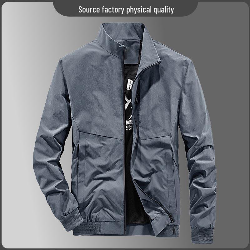 Унисекс Ветрозащитная куртка со стойкой - Высококачественная, универсальная верхняя одежда для осени и весны