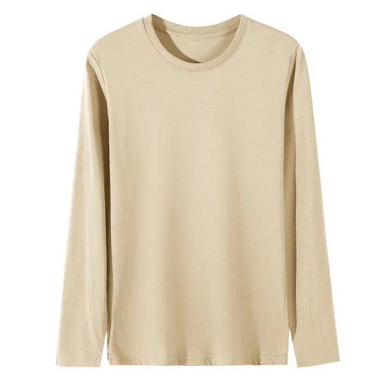 Мужская футболка с длинным рукавом, круглым вырезом, свободного кроя, базовая хлопковая футболка, однотонная, повседневная, для весны и осени