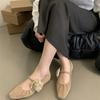 Fashion New 2024 Fashion Flower Women's Flat Shoes Square Head Solid Color Mary Jane Shoes Ladies Designer Casual Shoes Zapatos De Mujer