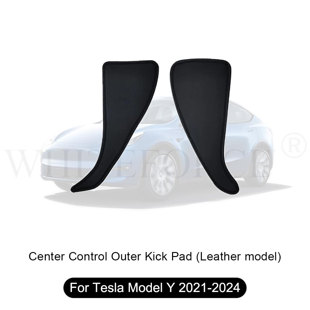For Tesla Model 3 Highland 2024 Center Leather Kick Mat Model 3/Y - TPE Waterproof Mat on Both Sides of Center Control
