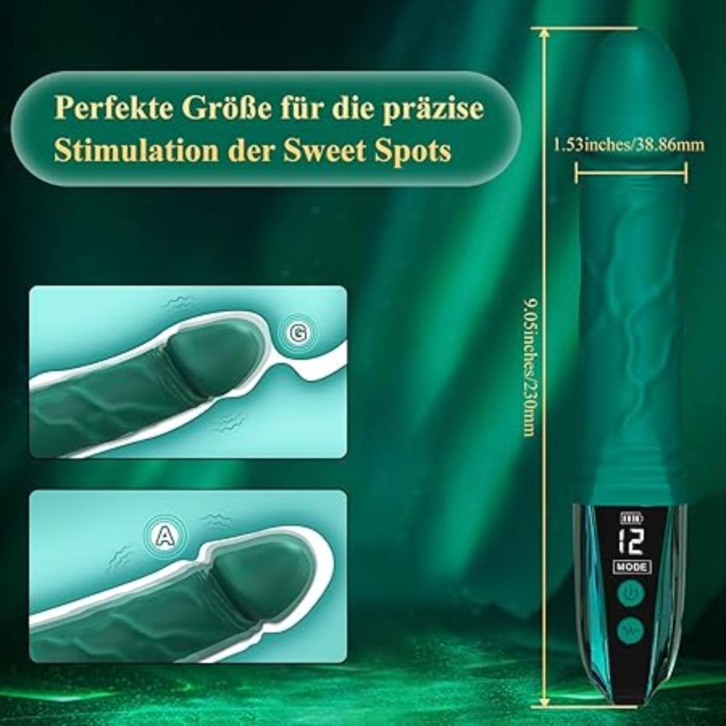 G Spot Dildo VibratorRealistic Anal Dildo for With LED Display, 12 Vibrations Clitoris Vibrator Wand Sex Toys for Female Male G Spot Anal Stimulation