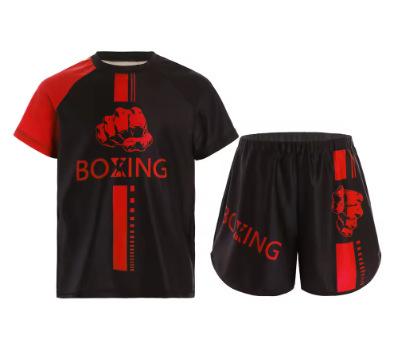 Children's Muay Thai Boxing Sandwear Fashion Printed Boxer Short Sleeve T-Shirt Shorts Gym Surfing Short Sleeve Head