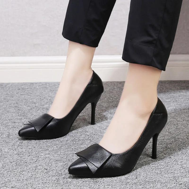 Женские туфли легкие черные офисные туфли на высоком каблуке женские классические удобные туфли на каблуке для вечеринки ab684