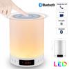 Night Light with Bluetooth Speaker Portable Wireless TF Card Alarm Clock Bluetooth Speaker Touch Control Color LED Bedside Table Lamp