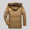 Зимняя мужская куртка, повседневная утепленная парка с хлопковой подкладкой, длинное пальто с капюшоном, теплое меховое пальто