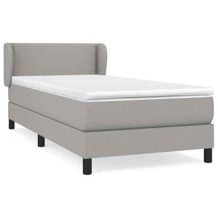 Lit avec sommier à lattes - Maison Exclusive - Matelas 100x200cm - Tête de lit incluse - Gris clair