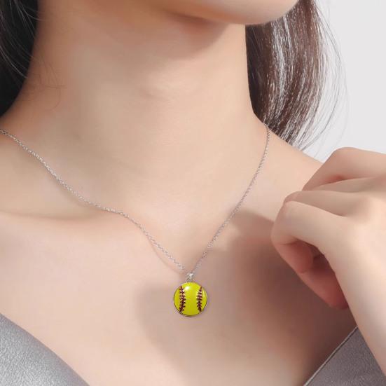 3 шт. Спортивный мяч ожерелье для мужчин женщин бейсбол баскетбол футбол кулон ожерелье ювелирные изделия подарок для поклонников девочек мальчиков