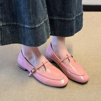 Модная женская обувь с квадратным носком, на низком каблуке, одинарная, осенняя, модная, с мелким вырезом, на ремешке, водонепроницаемая, нескользящая, низкая