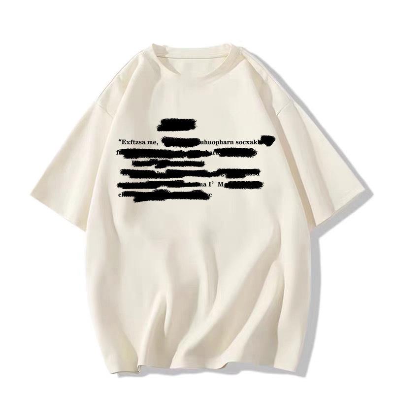 Женская футболка большого размера из чистого хлопка белого цвета с коротким рукавом - Лето 2025 Американский стиль свободного кроя