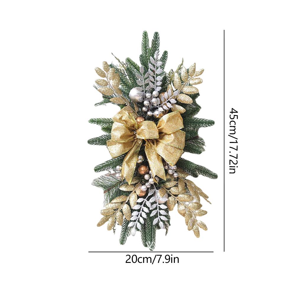 Christmas Wreath Pendants Ornament Swag Trim Garland Without/with Light Home Door Window Decoration Accessories