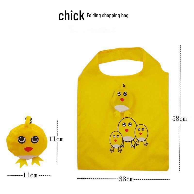 Экологичная складная сумка-тоут с мультяшным животным