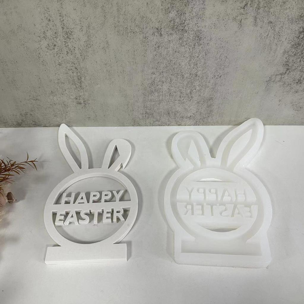 Happy Easter Candle Holder Molds, Easter Theme Candle Stand Molds with Base for DIY Candle Holder Easter Decorations