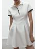 Женское короткое платье в европейском и американском стиле с широким рубчатым подолом - Коллекция весна-осень 2025