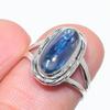 Натуральный голубой кианит, драгоценный камень, ручная работа, украшение из стерлингового серебра 925 пробы, кольцо, размер 6 r9l98