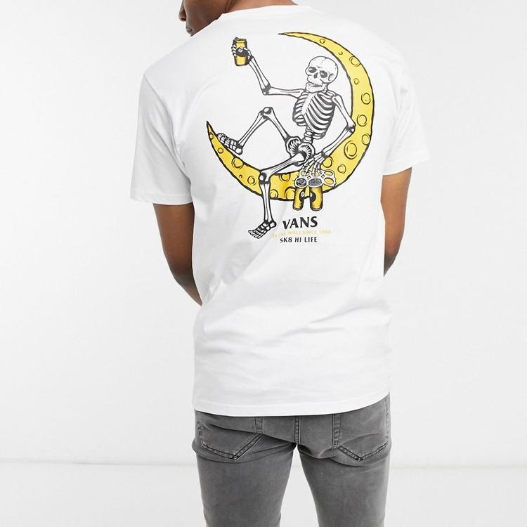 Vans Футболка с коротким рукавом и принтом из мультфильма, мужская, белая VN0A54IIWHT