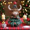 Highland Cow Figurine Christmas Highland Cow Home Decor Rustic Cute Ornament For Dorm Farmhouse Bathroom Classroom Kitchen