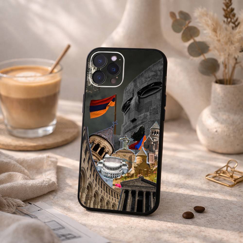 Чехол для телефона A-Армения Флаг ART для iPhone17,16,15,14,13,12,Plus,Pro Max, 5G Другие Мягкий Черный Чехол