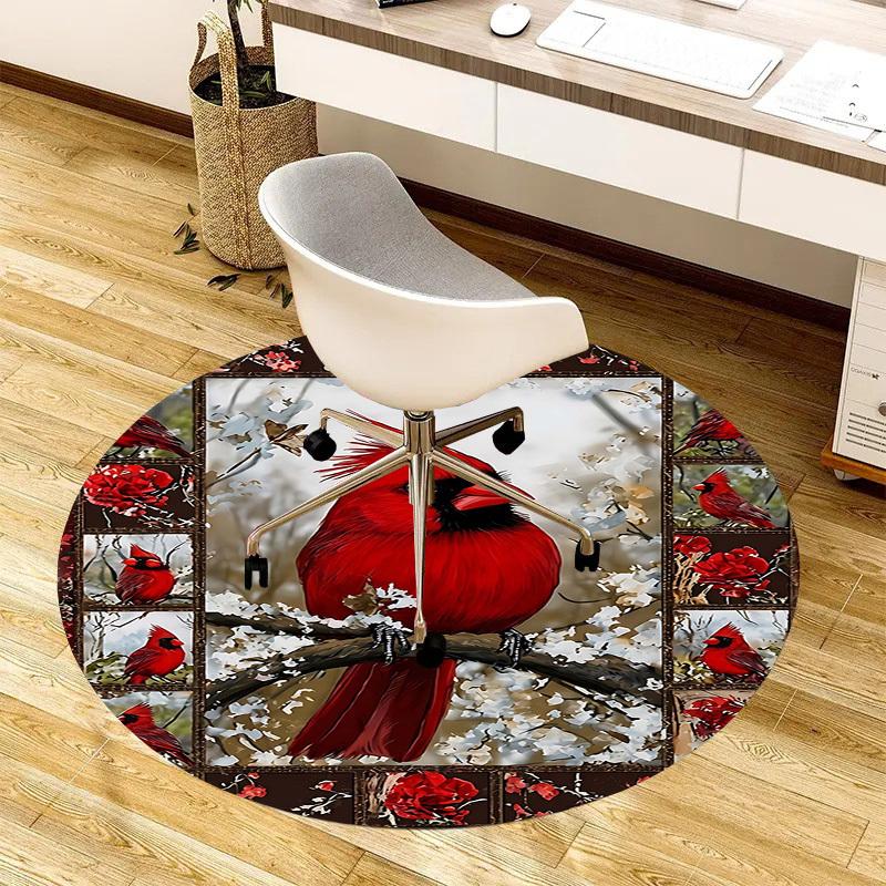 1PC Cardinal Non-Slip Floor Round carpet, Office, family, bedroom, Large Area Rug Indoor Rugs,  Durable PolyesterH0381