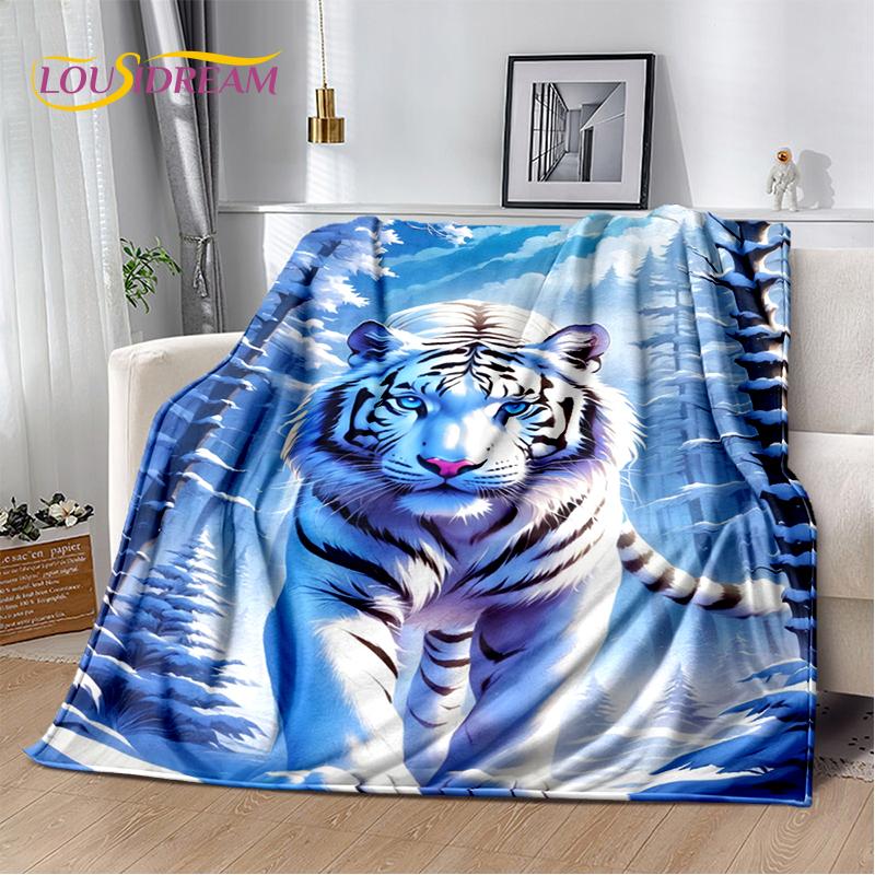 Свирепый тигр лев леопард зверь животное дикая природа мультяшное одеяло, мягкое покрывало для дома спальни кровати дивана пикника офиса покрывало