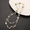 JMXD Длинное жемчужное ожерелье для женщин Y2K Модное ожерелье-чокер с подвеской в виде ромашки Эффектная бижутерия Минималистичный шик Изящная многослойная цепочка Модные элегантные аксессуары Подарок