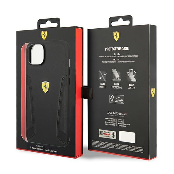 Etui do iPhone 14 Plus Ferrari Skórzane Czarne