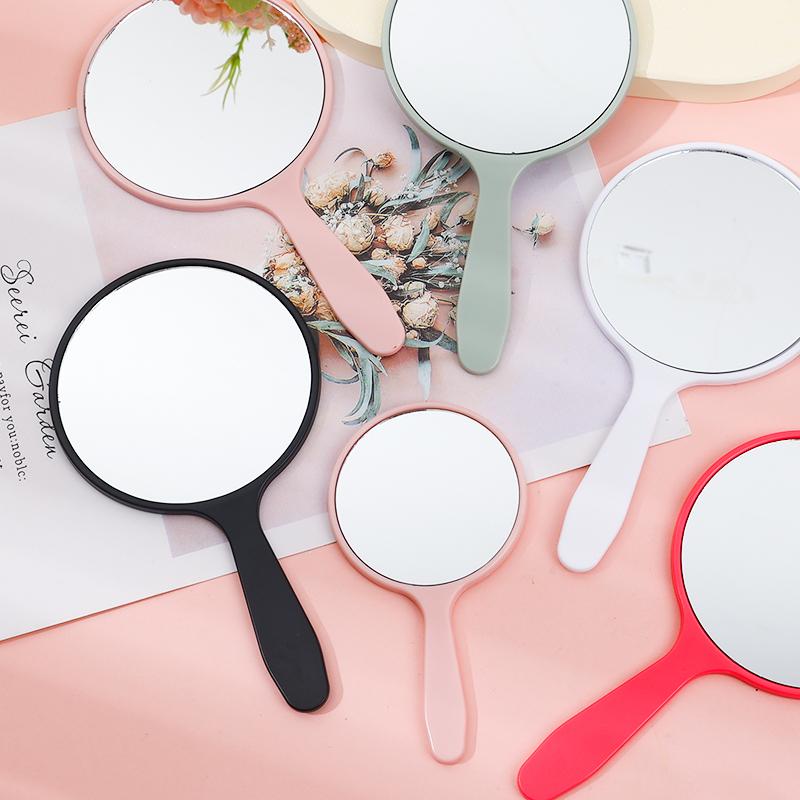 Круглое маленькое зеркало Ручное зеркало для макияжа Для женского макияжа Зеркальная поверхность высокой четкости Несколько цветов