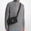 MICHAEL KORS Hudson buckle flip adjustable shoulder strap leather shoulder crossbody bag unisex couple style black