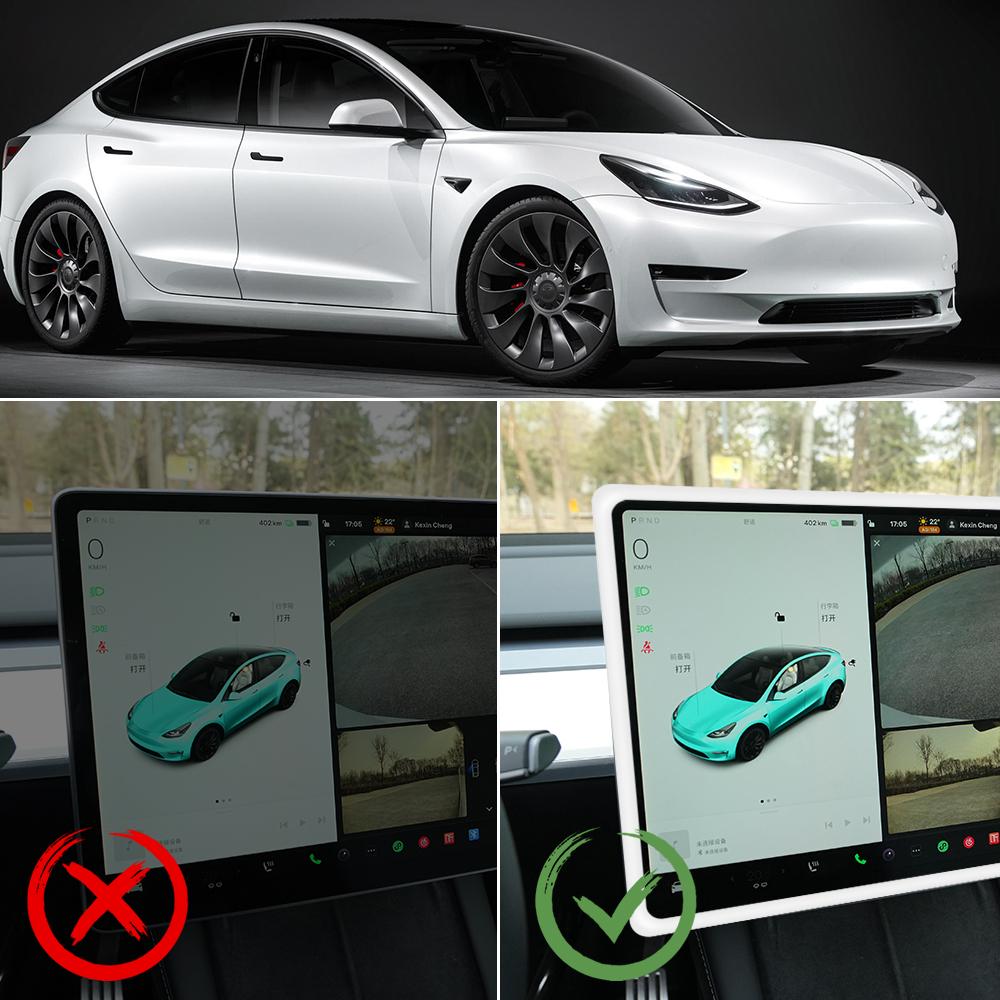 For Tesla Model 3 Y Silicone Car Accessories Central Control Frame Edge Cover Navigation Screen Protector
