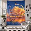 Wall Hanging Tapestry With Custom Name & Text, Dragon Ball Decorative Tapestry For Bedroom