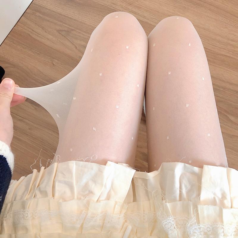 Прозрачные милые колготки, ультратонкие, новые, JK Lolita Girl, высокие колготки до бедра с принтом в виде красных сердечек, женские нейлоновые боди.