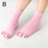 1Pair Five Finger Socks Women'S Pure Cotton Five Toe Socks Sweat Absorbing Mid Tube Split Toe Socks Warm Toes Short Socks