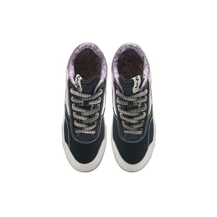 Li Ning Steven Harrington X 50/50 Canvas Удобные универсальные низкие кроссовки для скейтбординга Мужские кроссовки Серые Фиолетовые AECR105-1