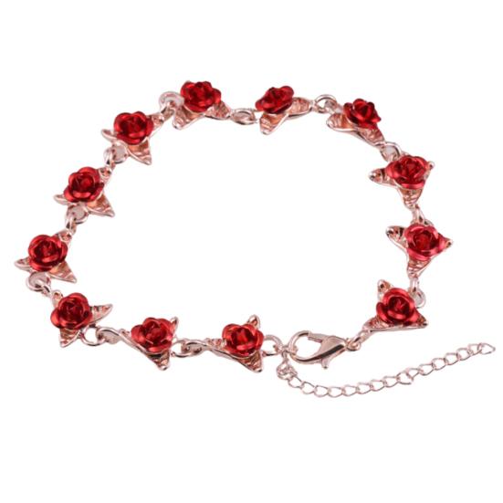 Хорошие женские браслеты из нержавеющей стали с красной розой