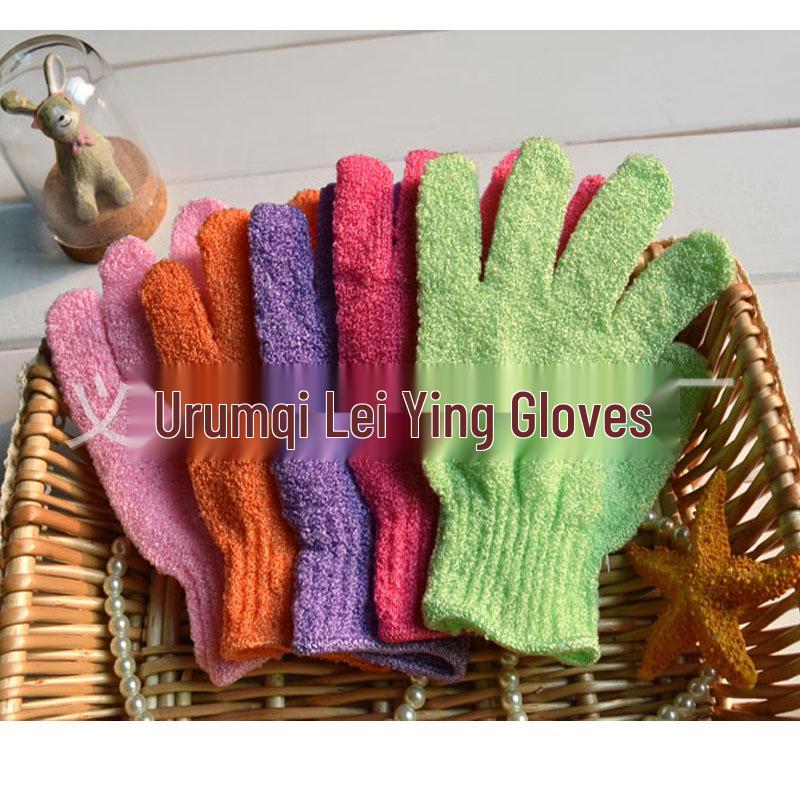 2023 Взрослые отшелушивающие перчатки для душа - Пятипальцевая мочалка из нейлона и полиэстера