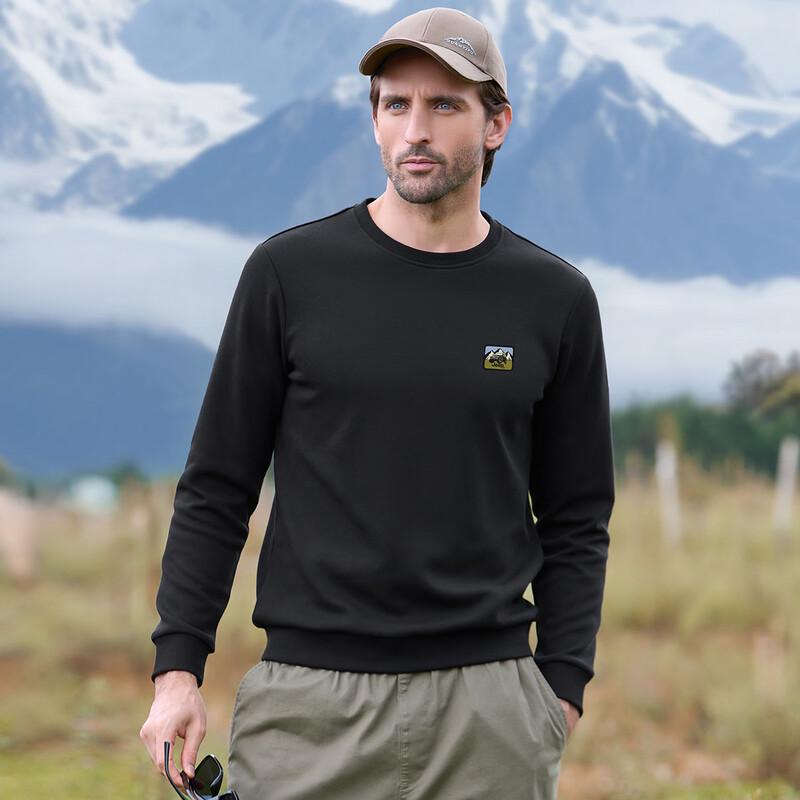 JEEP Men's Heavyweight Antibacterial Silk Blend Crewneck Sweatshirt